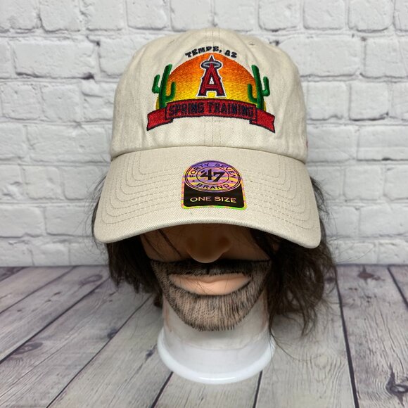 Anaheim Angels Dad Hat Cap Strap Back Brown Spring Training Tempe AZ One Size - Picture 1 of 12